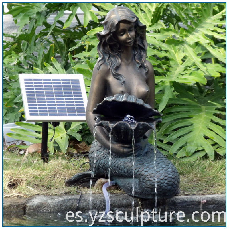 bronze mermaid water fountain